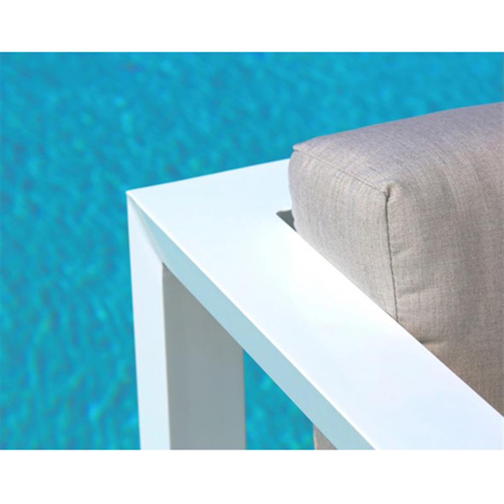 Roman Modern Grey Cushion White Metal Outdoor Accent Club Chair|