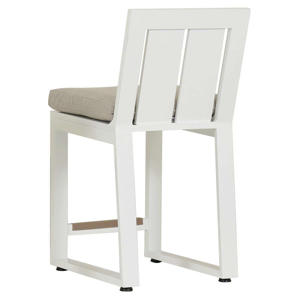 Roman Modern Grey Cushion White Metal Outdoor Counter Stool|