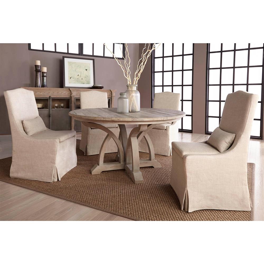 Carrie Modern Beige Upholstered Slipcovered Dining Parsons Side Chair - Set of 2|
