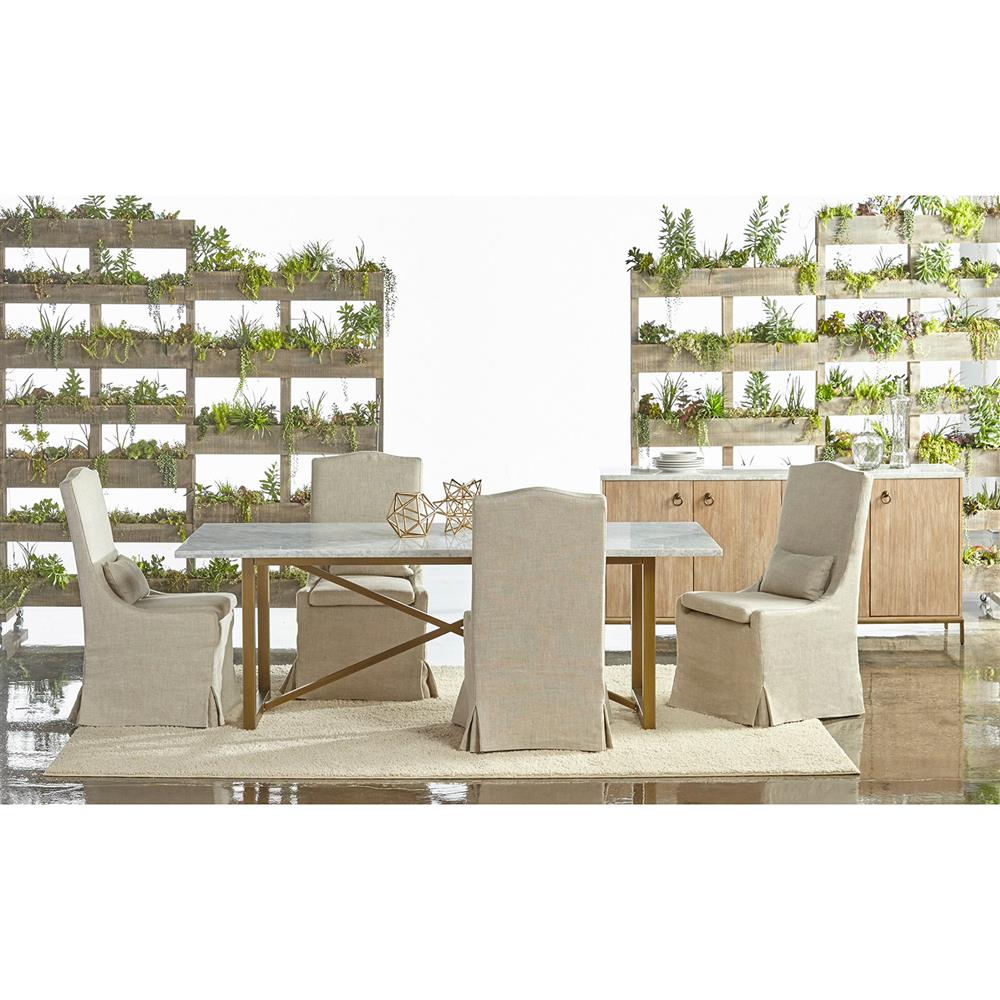 Carrie Modern Beige Upholstered Slipcovered Dining Parsons Side Chair - Set of 2|