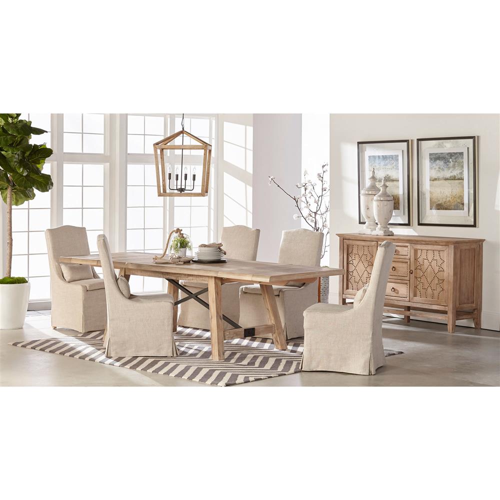 Carrie Modern Beige Upholstered Slipcovered Dining Parsons Side Chair - Set of 2|