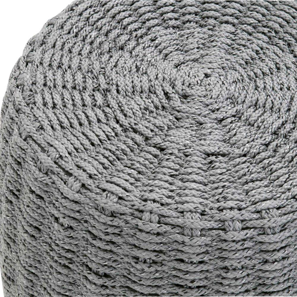 Lorry Coastal Beach Platinum Grey Woven Rope Round Outdoor Side End Table|