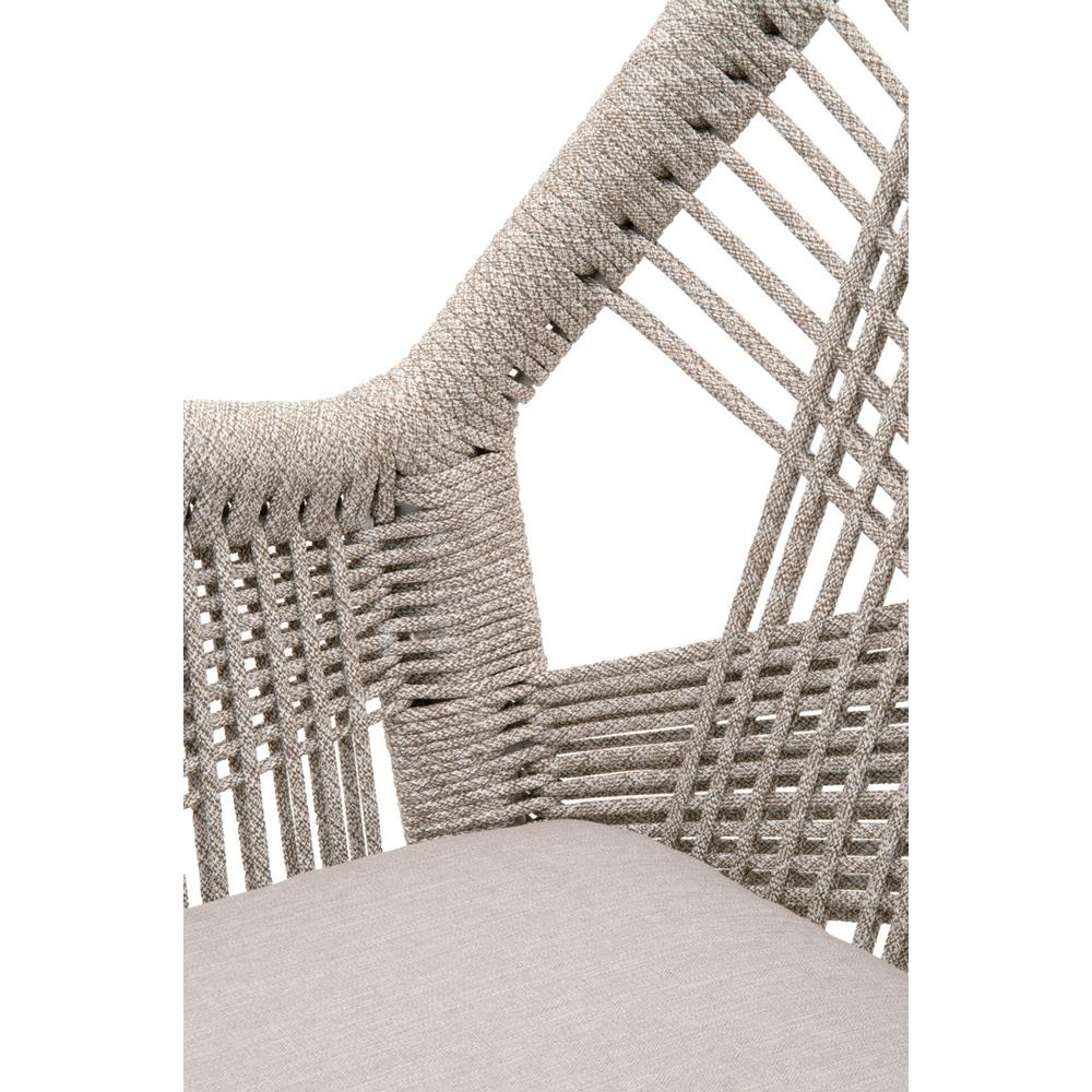 Lorry Coastal Taupe Woven Rope Performance Gray Mahogany Dining Arm Chairs - Set of 2|