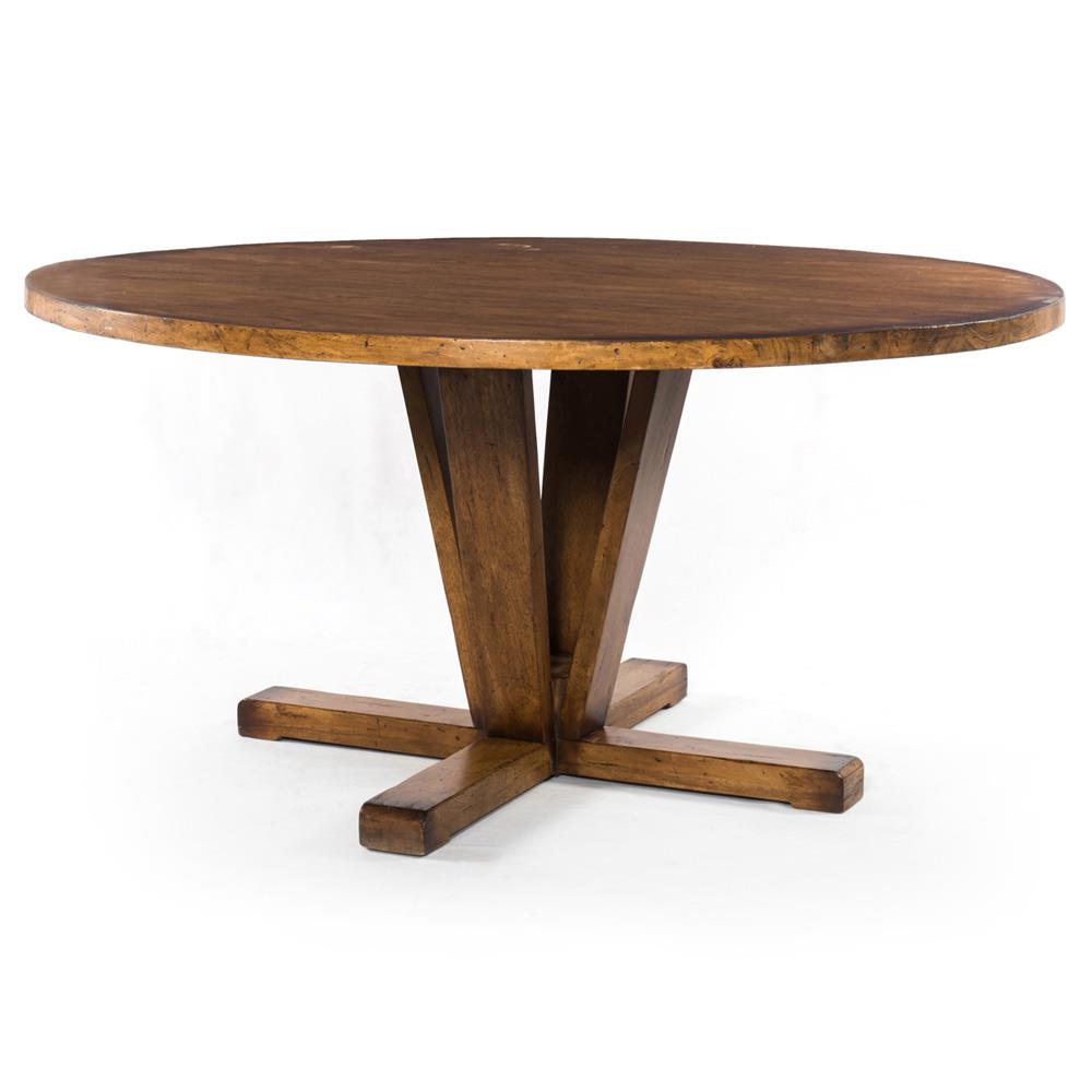 Camille Modern Classic Round Reclaimed Mango Wood Dining Table