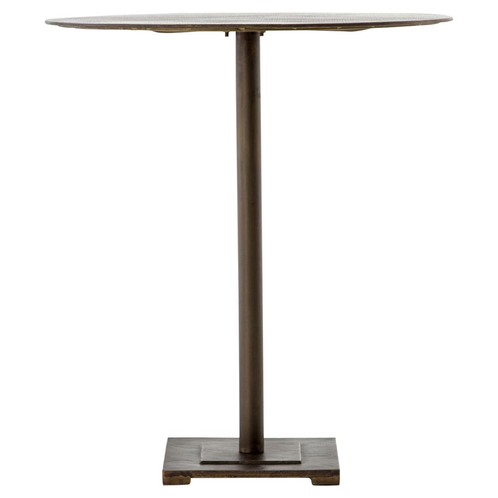 Gene Industrial Loft Aged Brass Iron Round Counter Table - 32" W|