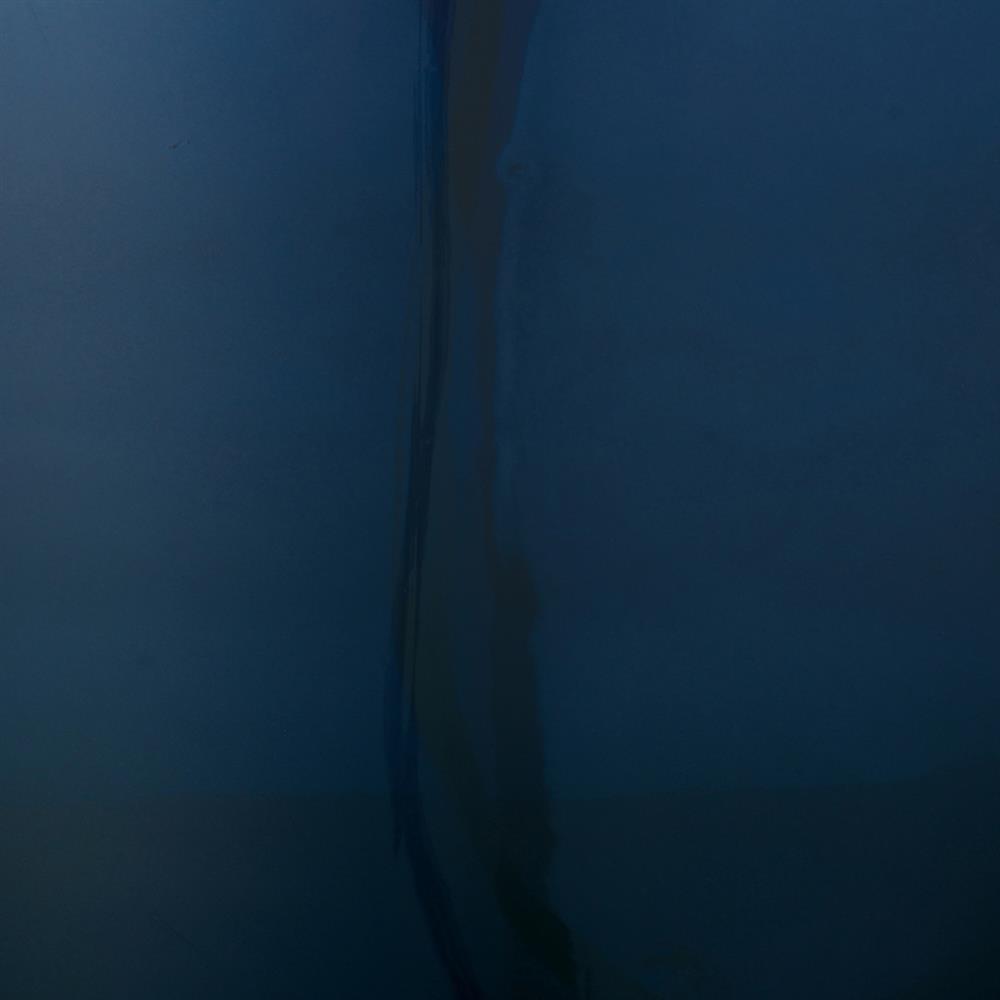 Nala Coastal Beach Natural Burlap Shade Navy Blue Glass Table Lamp|