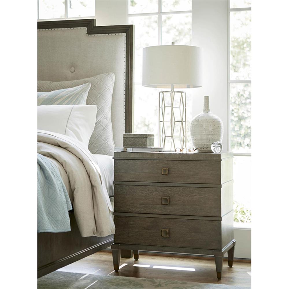 Norman Modern Classic Brown Wood 3 Drawer Nightstand|