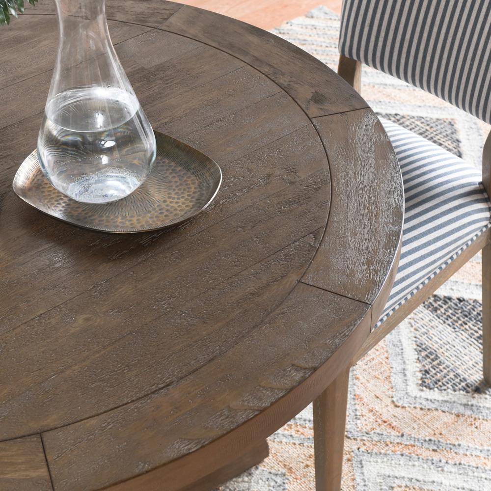 Becille Rustic Lodge Brown Pine Wood Round Dining Table - Small - 42"W|