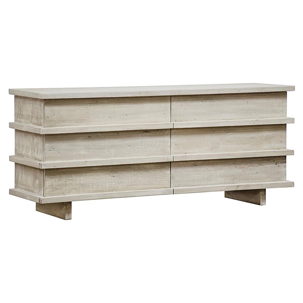 Ella Modern Classic Grey Washed Reclaimed Wood Double Dresser