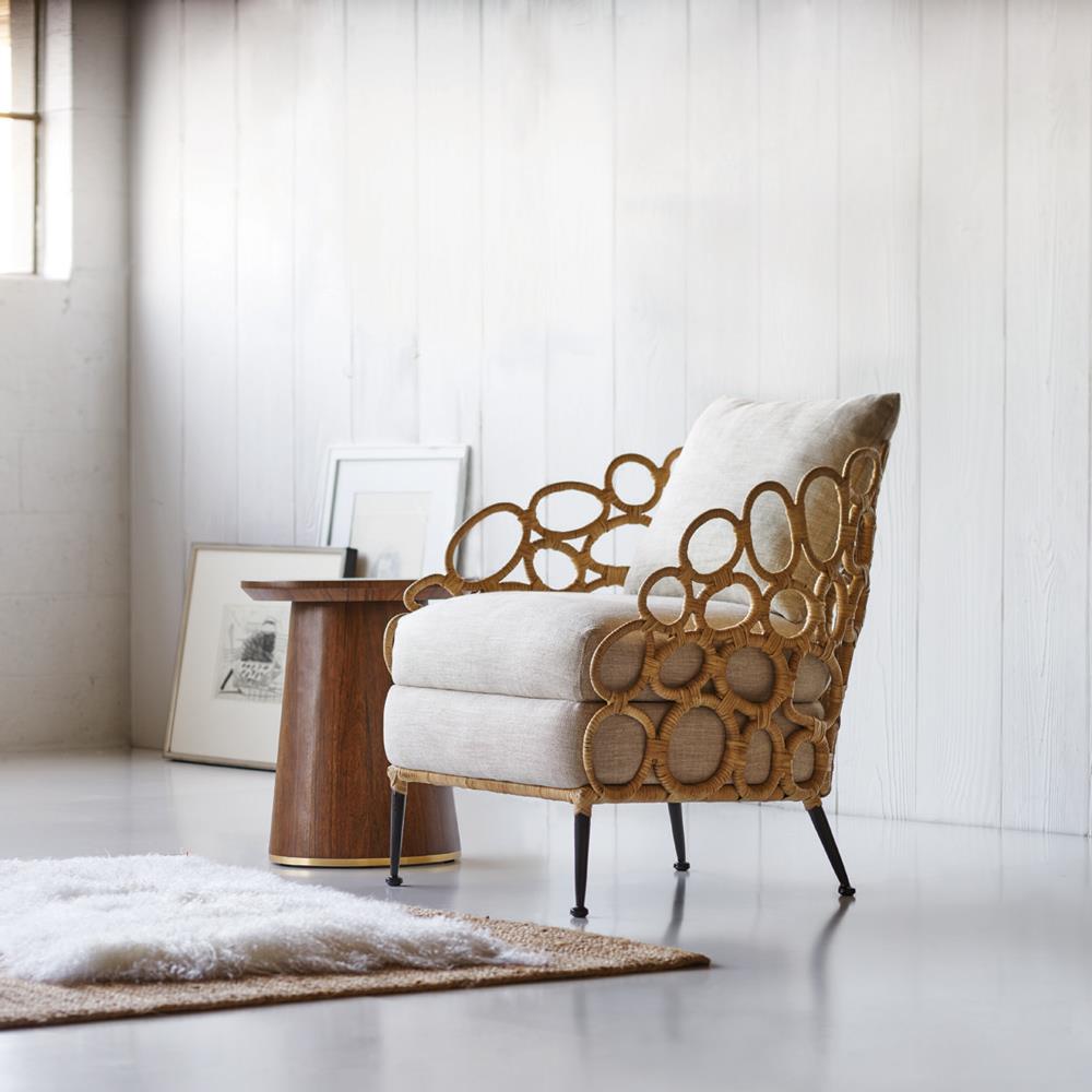 Palecek Woven Leather Seat Palecek Pratt Arm Chair Layla Grayce