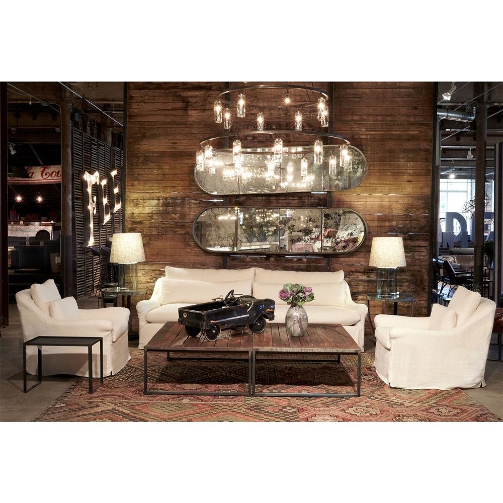 Cisco Home Genevieve Modern Classic  Ivory Linen Slipcovered Sofa - 84 inch|