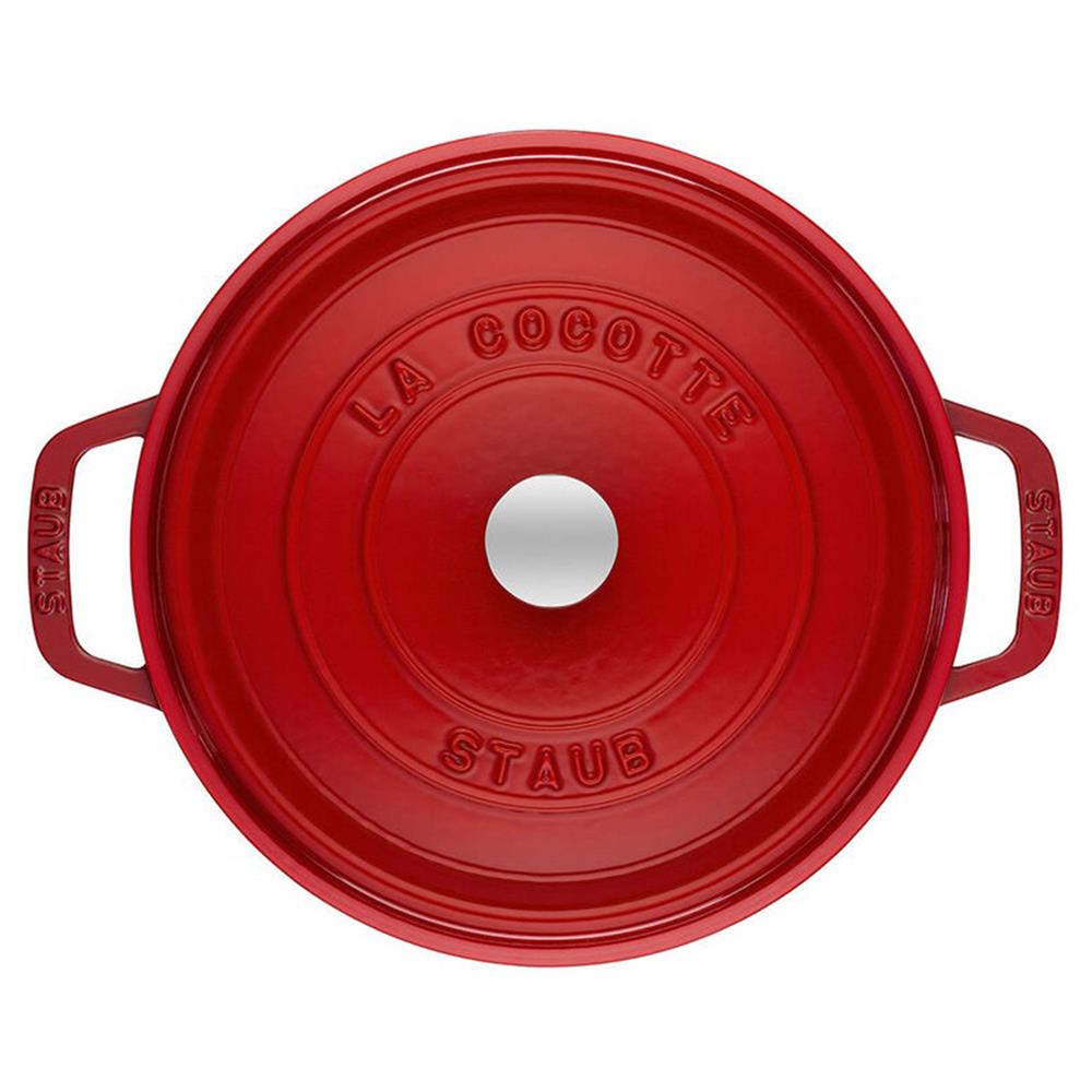 Staub Cherry Red 2.75 Quart Cast Iron Round Cocotte Pot|