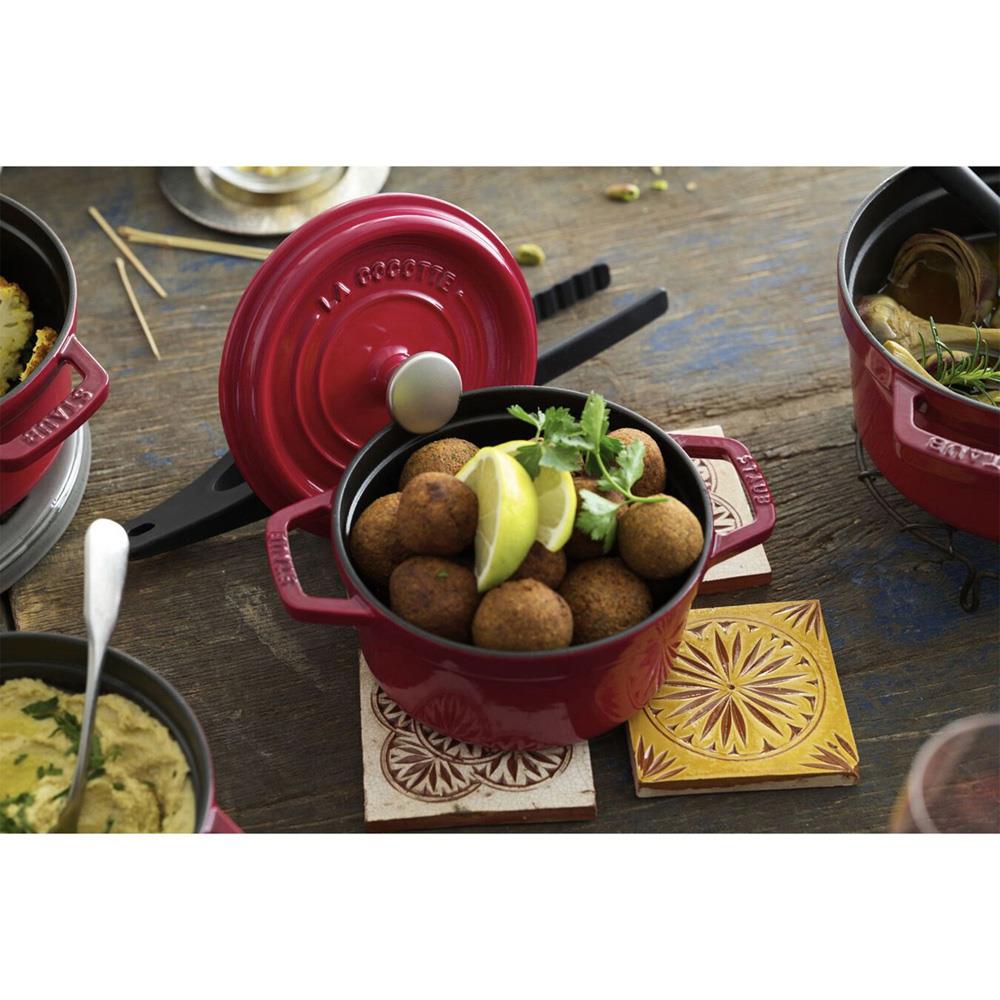 Staub Cherry Red 2.75 Quart Cast Iron Round Cocotte Pot|
