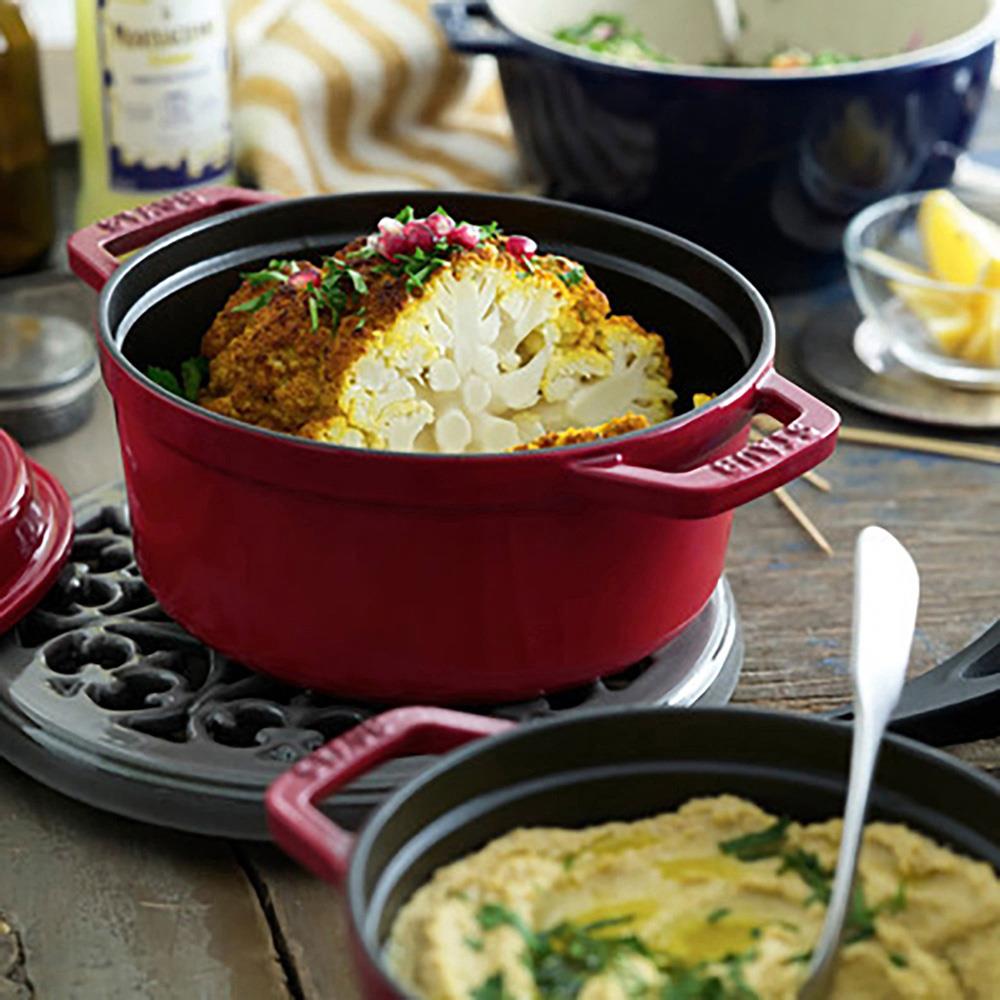 Staub Cherry Red 2.75 Quart Cast Iron Round Cocotte Pot|
