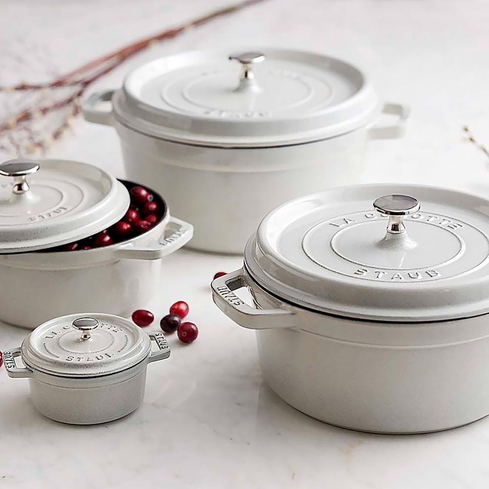 Staub White Truffle 2.75 Quart Cast Iron Round Cocotte Pot | Kathy