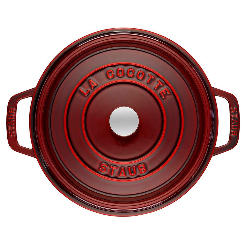 Staub Grenadine Red 2.75 Quart Cast Iron Round Cocotte Pot|