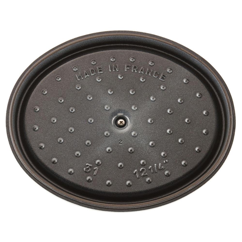 Staub White 5.8 Quart Cast Iron Oval Cocotte Pot|