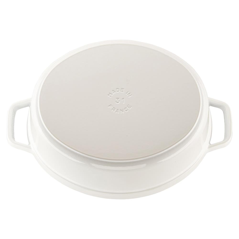 Staub White 5.8 Quart Cast Iron Oval Cocotte Pot|