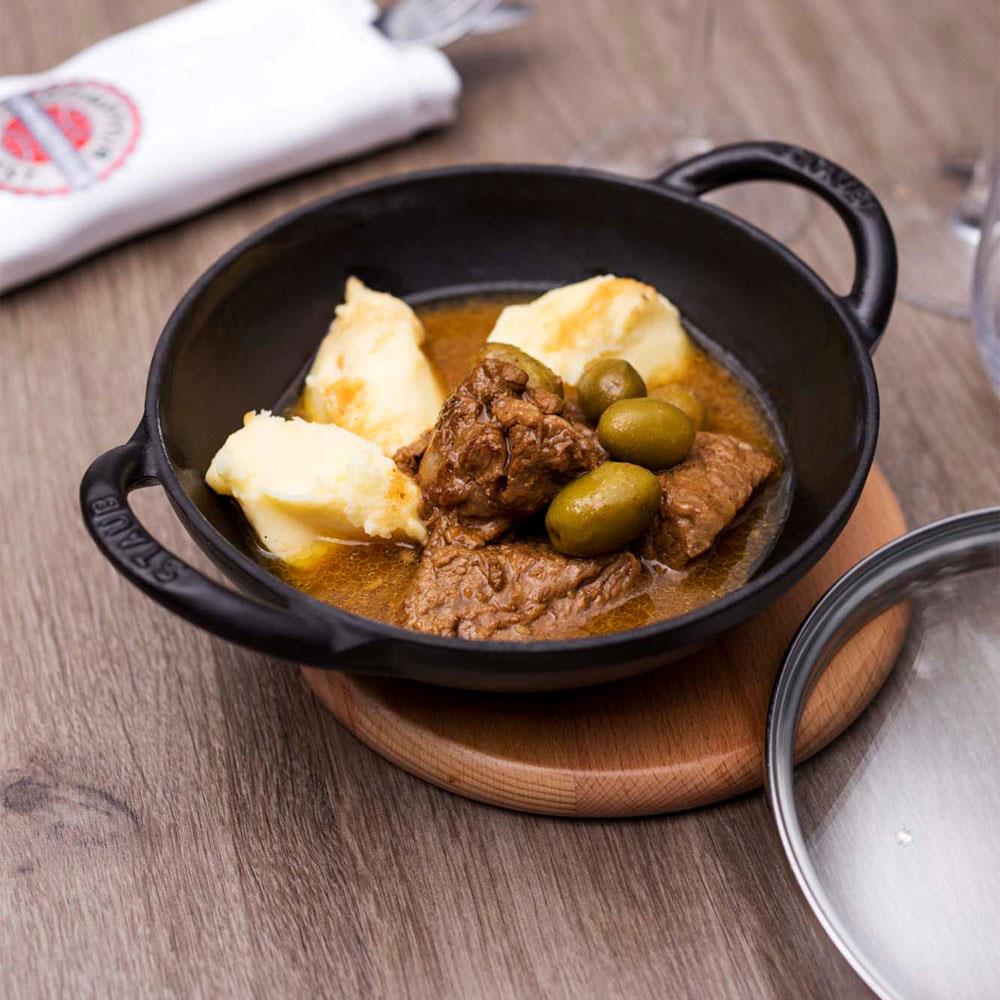 Staub Black Cast Iron Wok With Lid