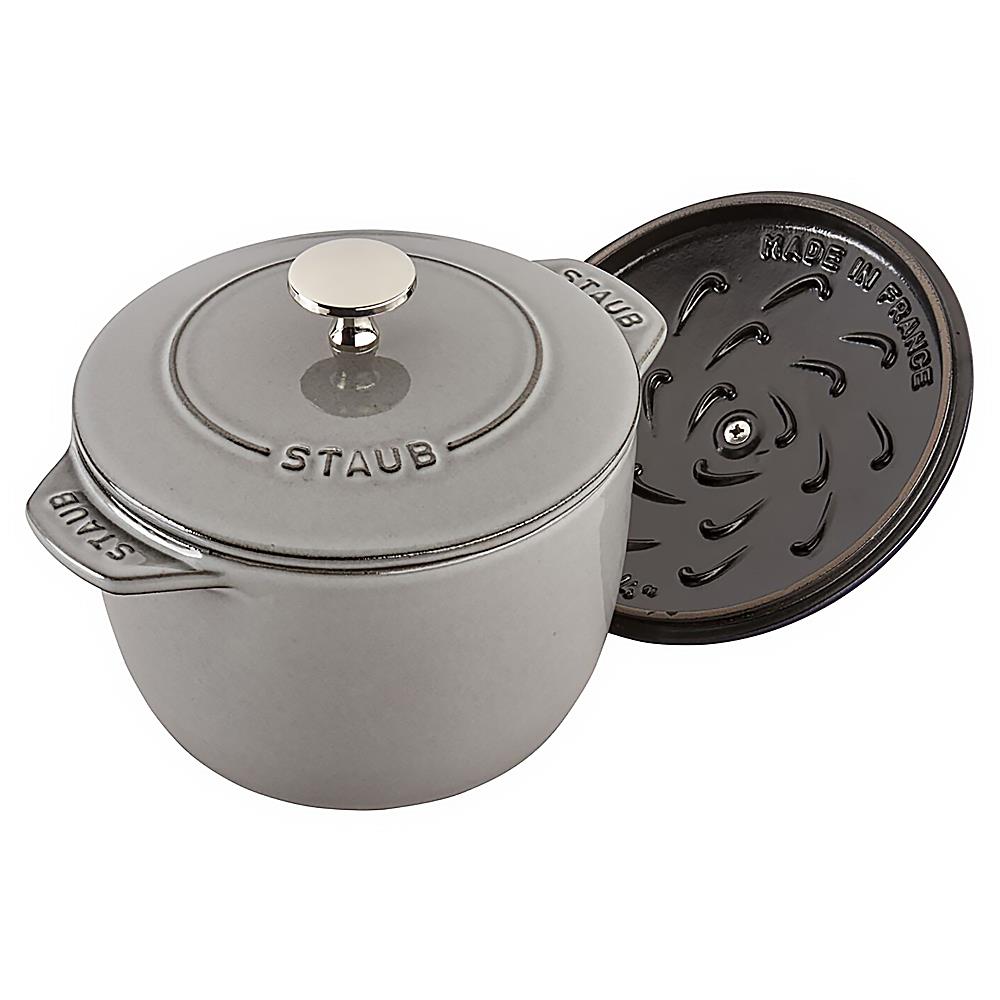 Staub Graphite Grey 1.6 Quart Cast Iron Rice Cocotte Pot|