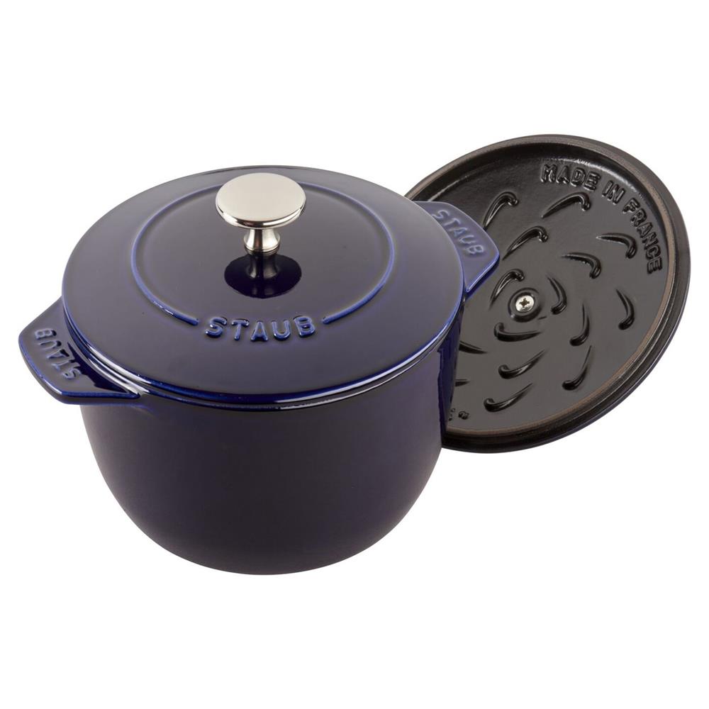 Staub Dark Blue 1.6 Quart Cast Iron Rice Cocotte Pot|