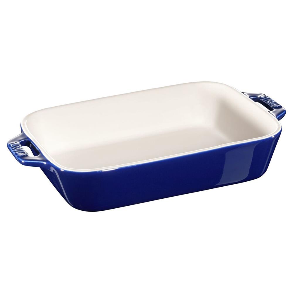Staub Dark Blue Ceramic Rectangular 2 Piece Bakeware Set|