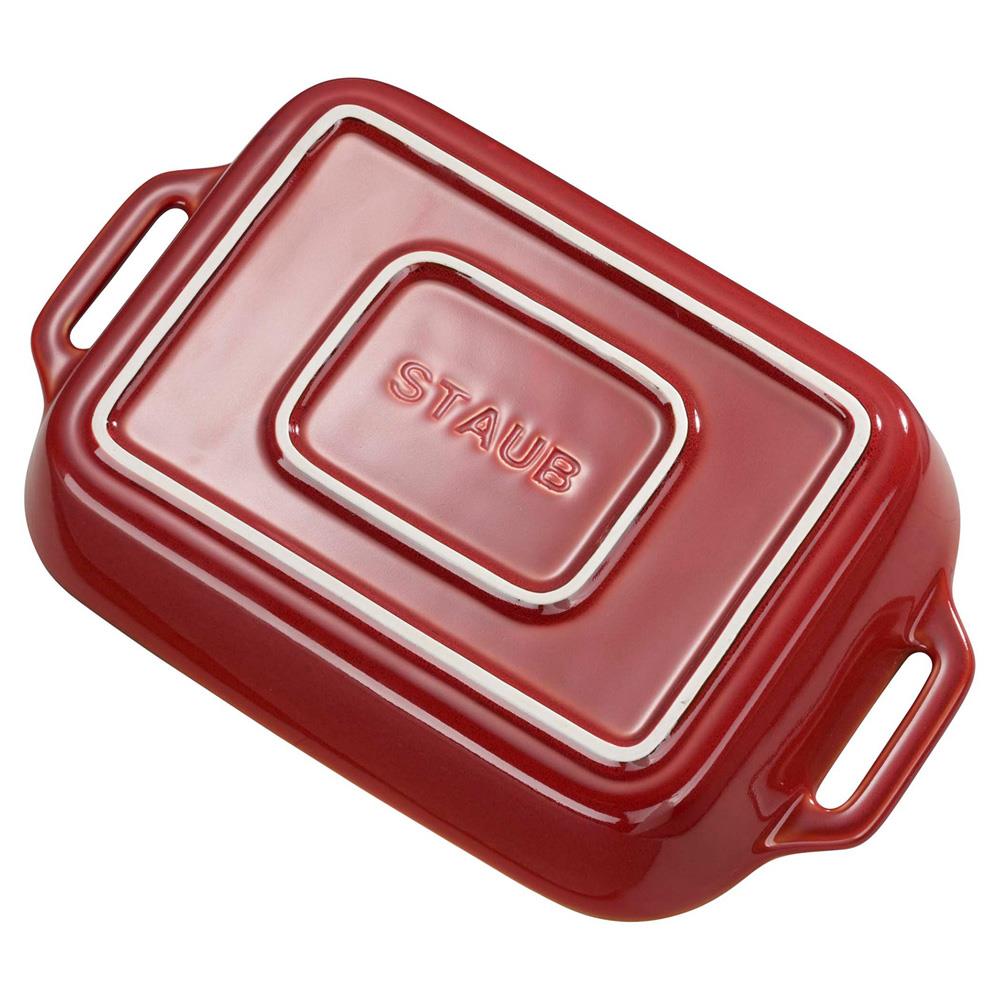 Staub Rustic Red Ceramic Rectangular 2 Piece Bakeware Set|