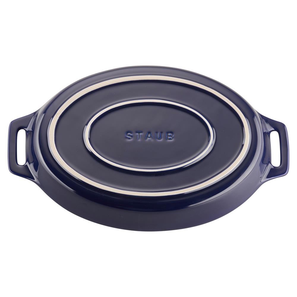Staub Dark Blue Ceramic Oval 2 Piece Bakeware Set|
