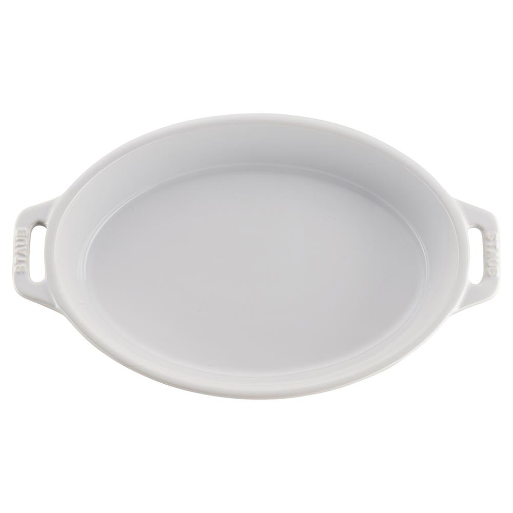Staub White Ceramic Oval 2 Piece Bakeware Set|