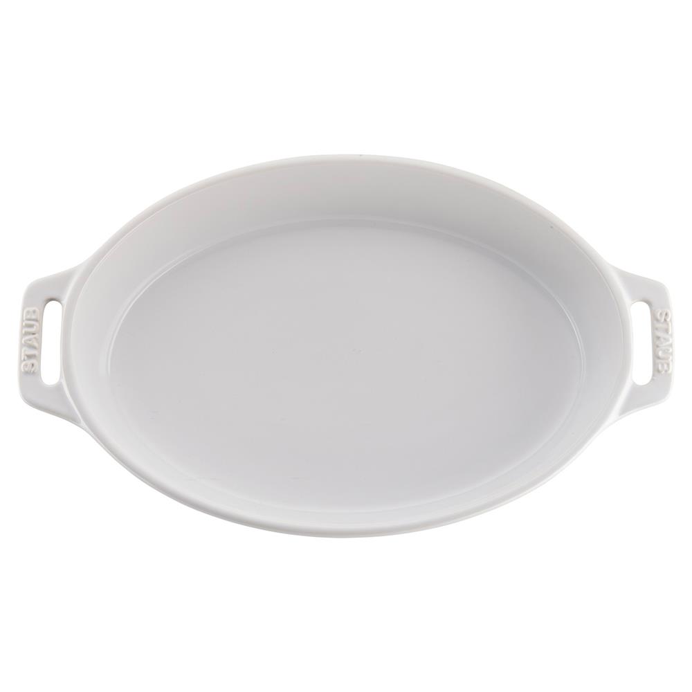 Staub White Ceramic Oval 2 Piece Bakeware Set|