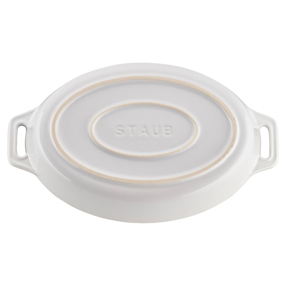 Staub White Ceramic Oval 2 Piece Bakeware Set|