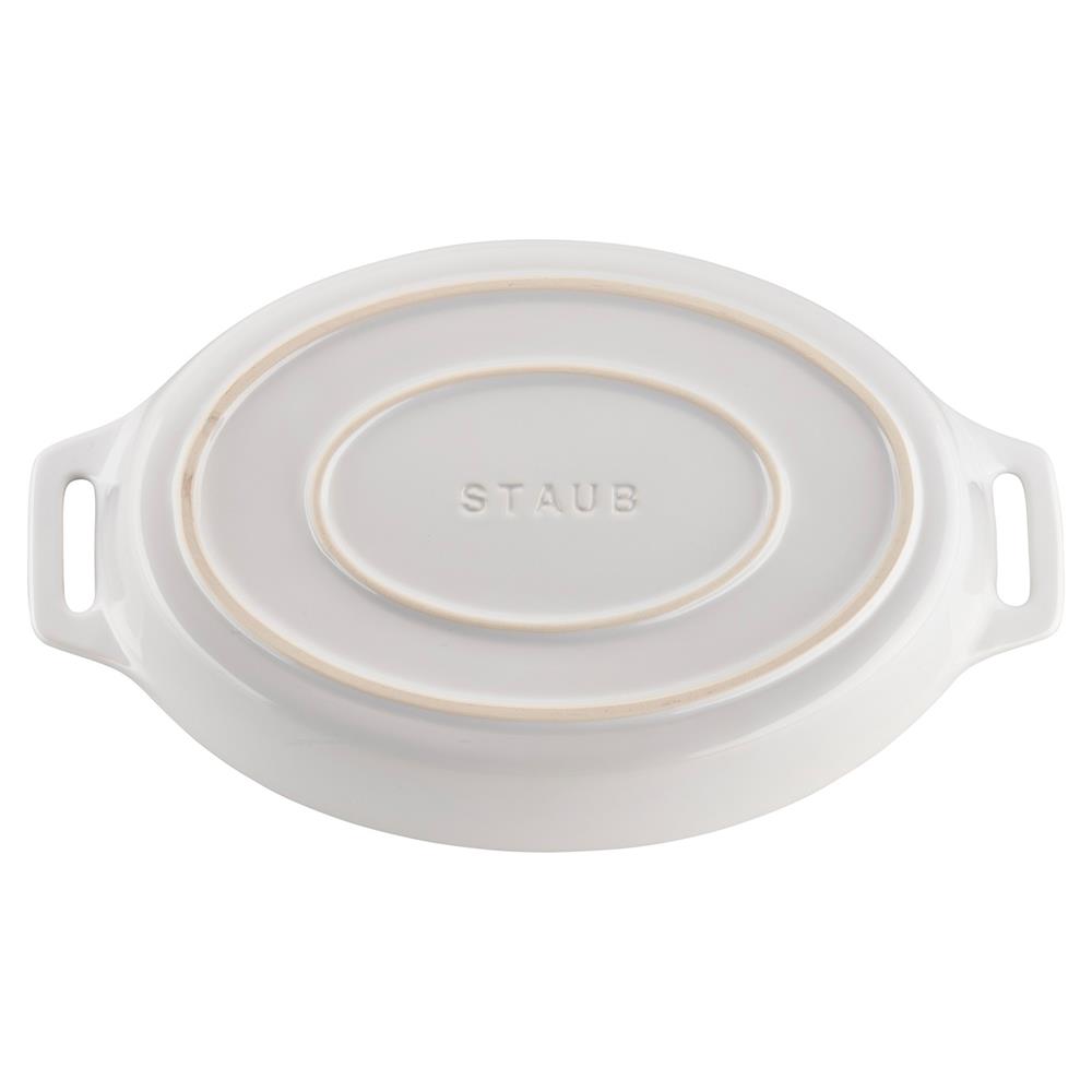 Staub White Ceramic Oval 2 Piece Bakeware Set|