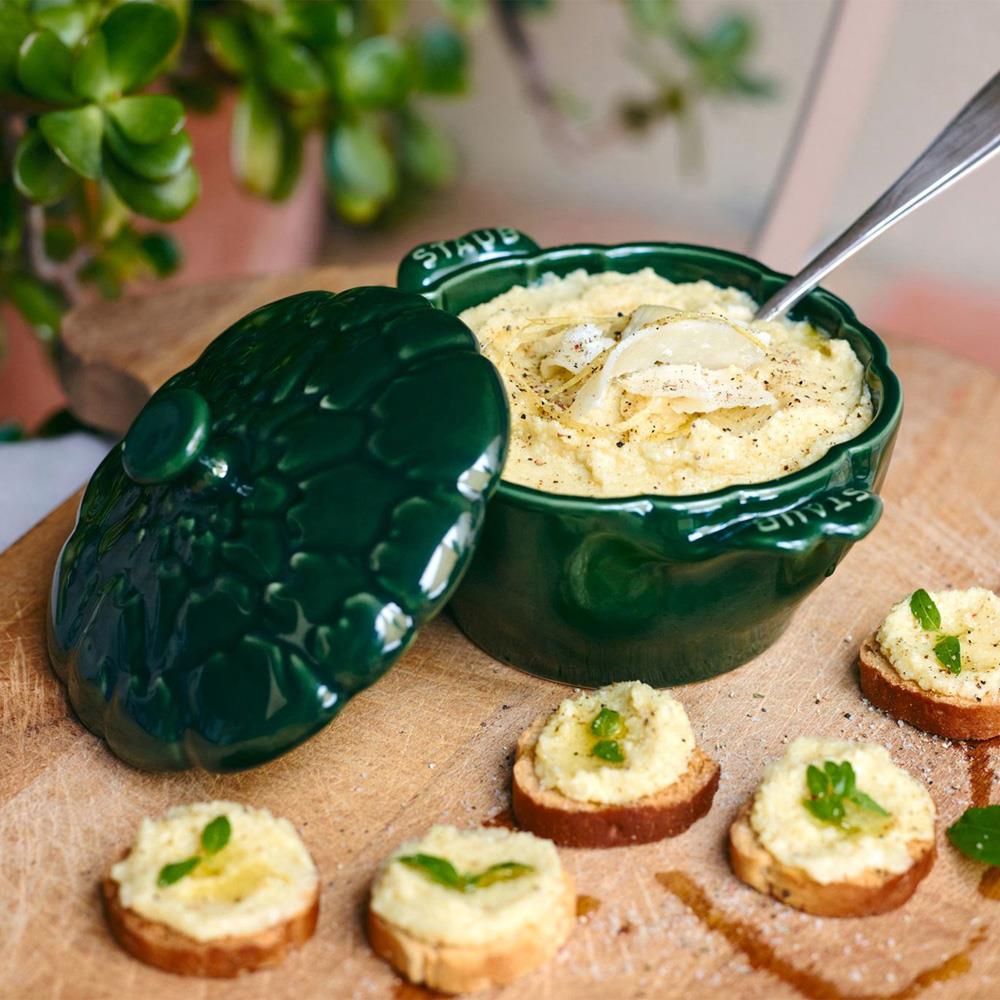 Staub Green 0.5 Quart Ceramic Artichoke Cocotte Pot|