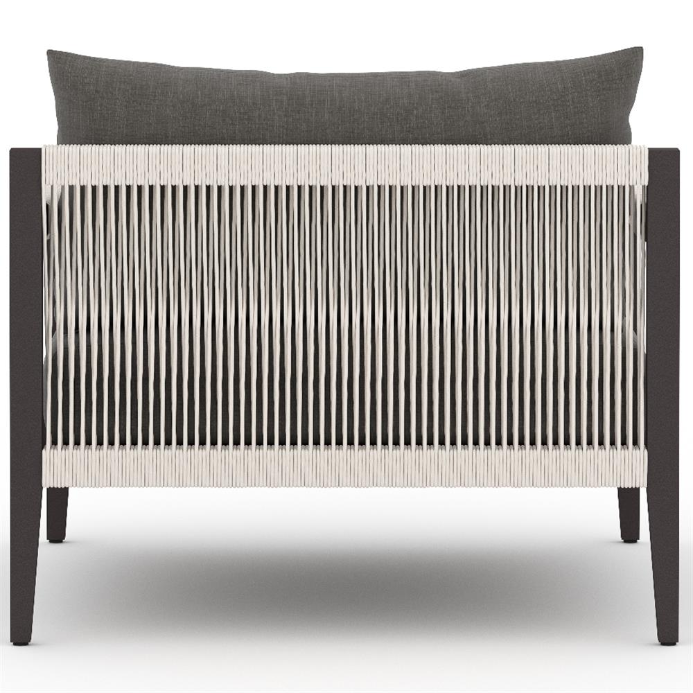 Cheryl Rustic Lodge Black Cushion Aluminum Frame Outdoor Arm Lounge Chair|