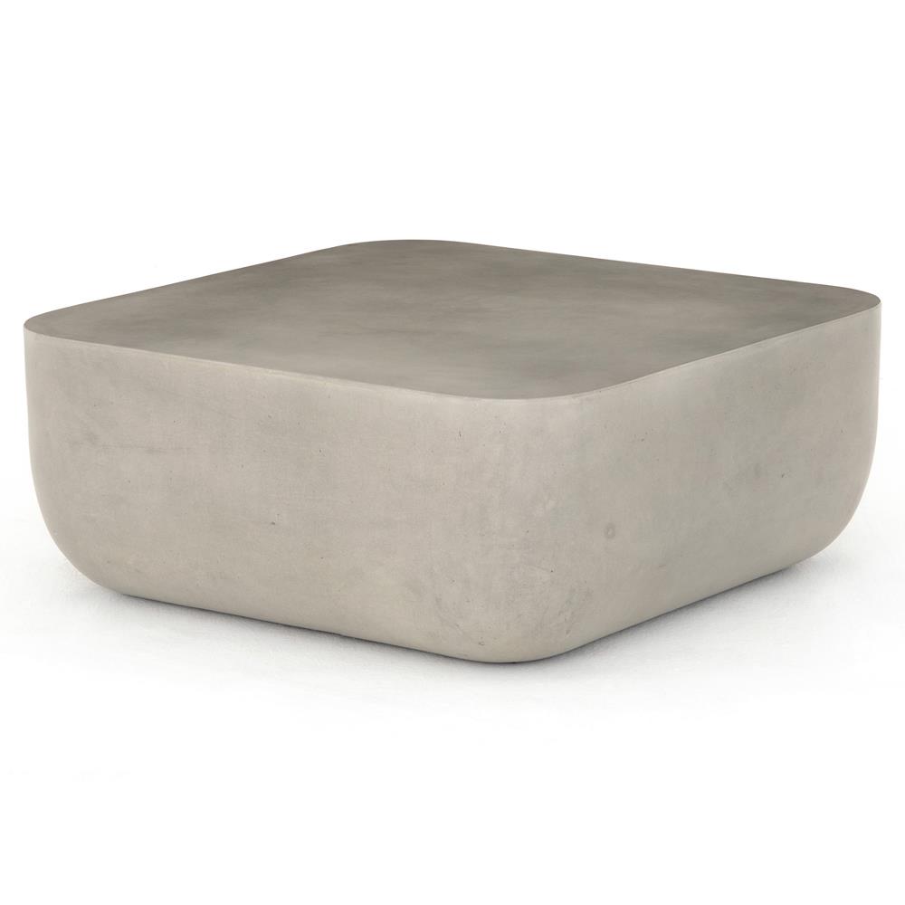 Yvonne Industrial Loft Grey Concrete Outdoor Block Coffee Table|