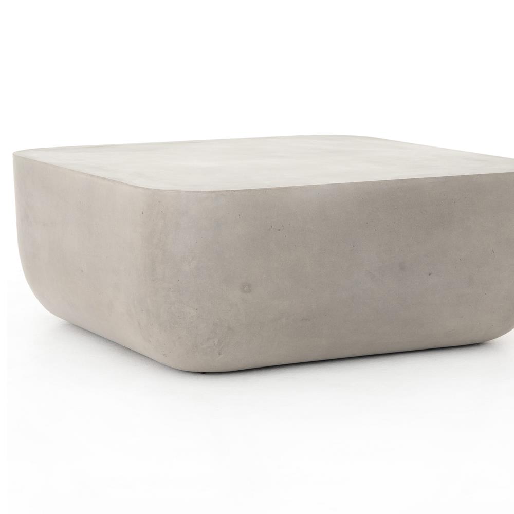 Yvonne Industrial Loft Grey Concrete Outdoor Block Coffee Table|