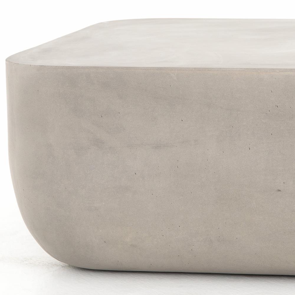 Yvonne Industrial Loft Grey Concrete Outdoor Block Coffee Table|