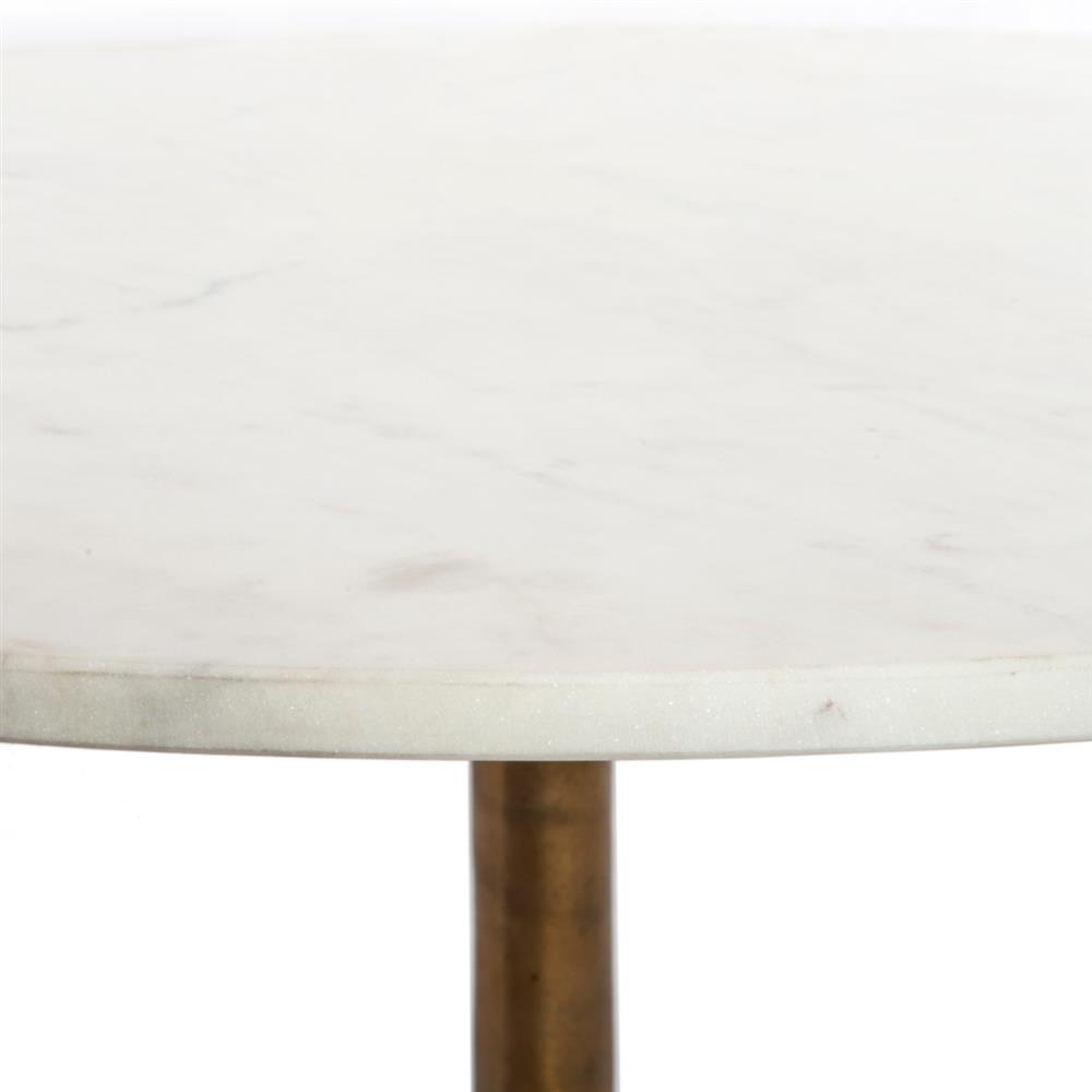 Parker Modern Classic White Marble Top Gold Aluminum Round Round Coffee Table|