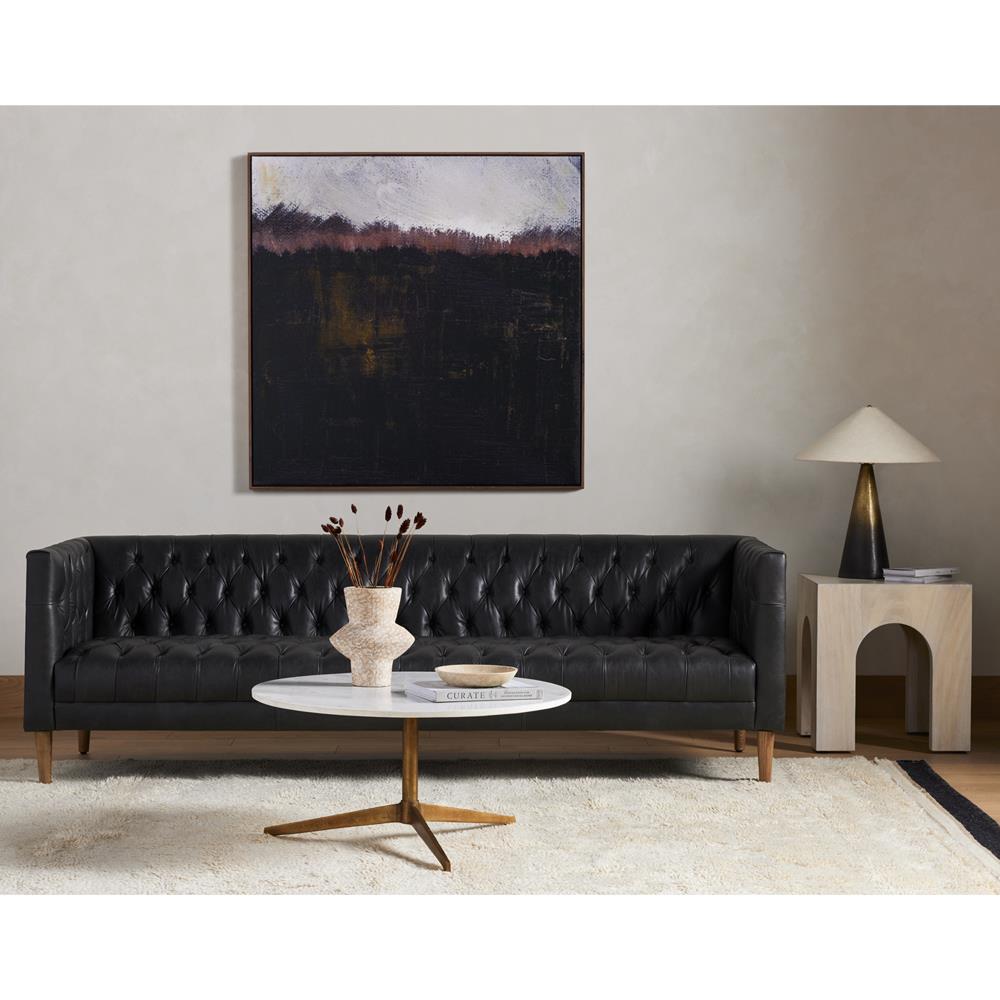 Parker Modern Classic White Marble Top Gold Aluminum Round Round Coffee Table|