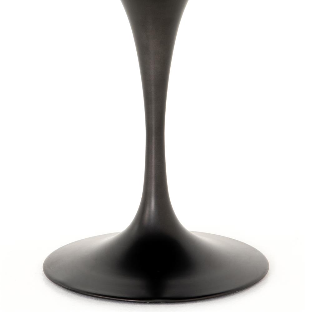 Perry Modern Classic Black Bluestone Top Iron Round Dining Table - 42"W|