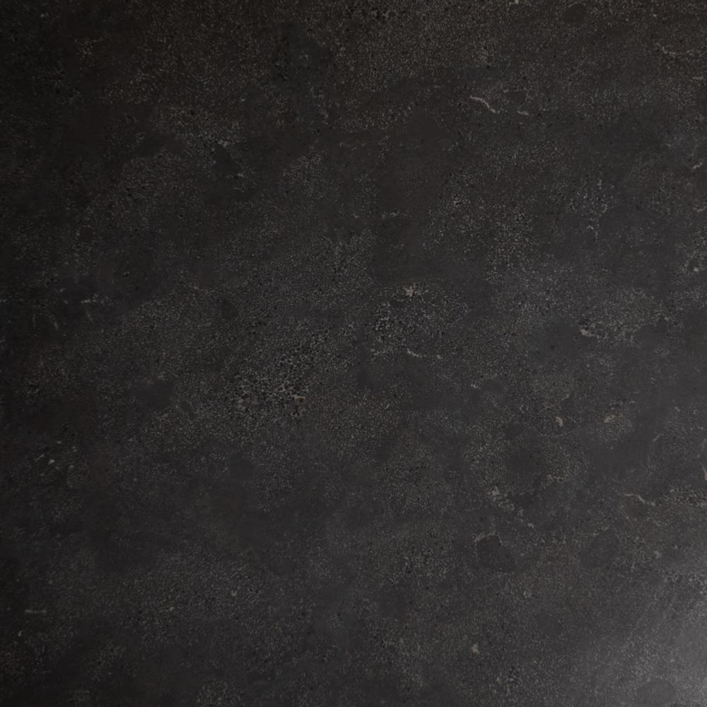 Perry Modern Classic Black Bluestone Top Iron Round Dining Table - 42"W|