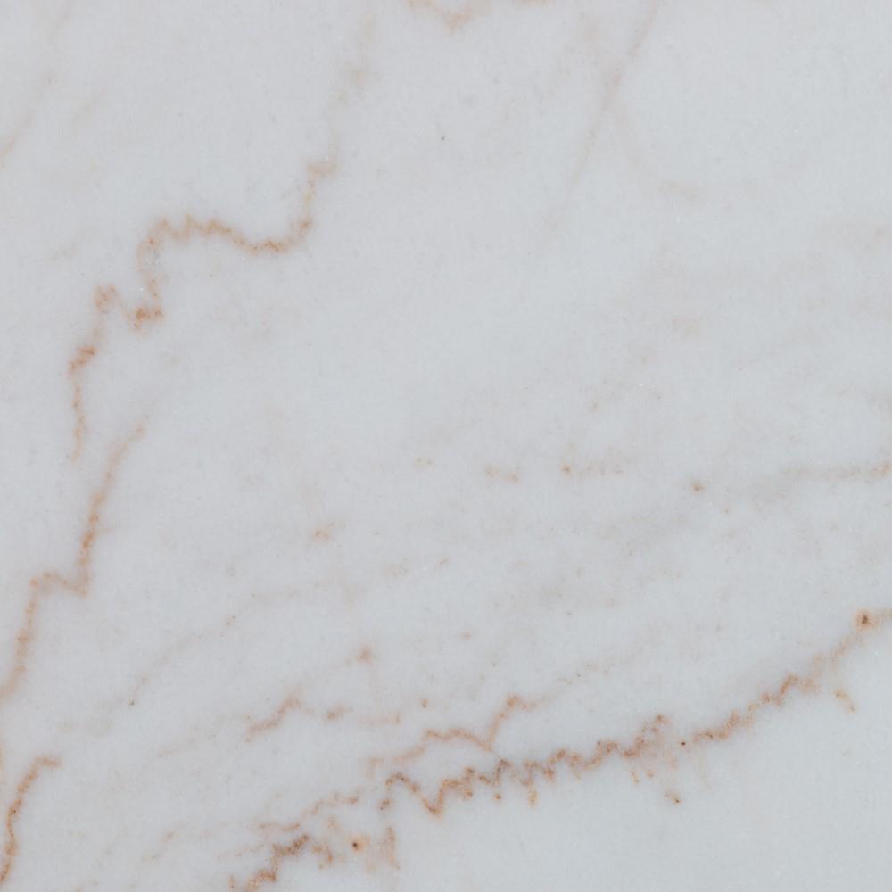 Perry Modern Classic White Marble Top Iron Round Dining Table - Small - 42"W|