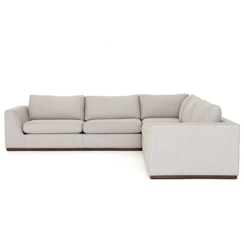 Stanley Modern Classic Light Grey Upholstered Corner Sectional - 120"|