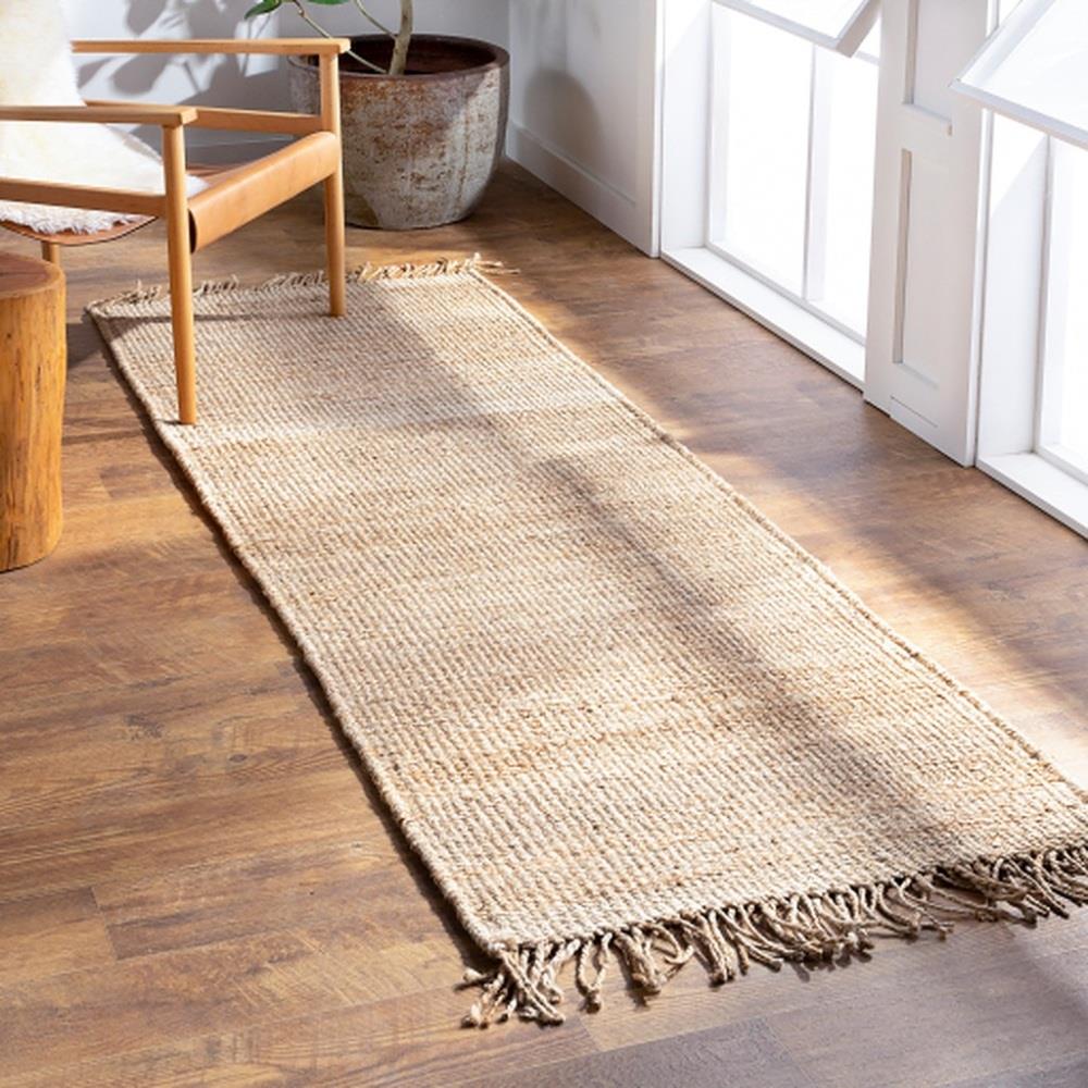Selina Coastal Beach Natural Jute Woven Rug - 2'6