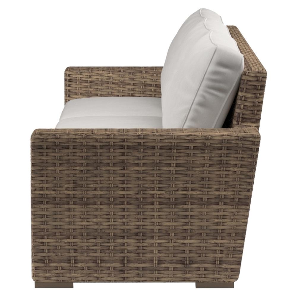 Aria Coastal Beige Cushion Brown Wicker Outdoor Sofa|