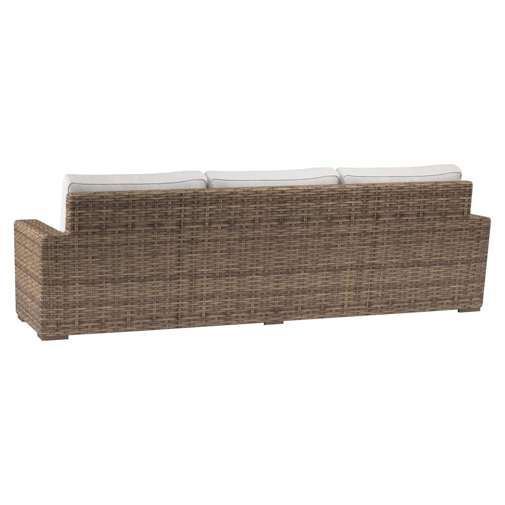 Aria Coastal Beige Cushion Brown Wicker Outdoor Sofa|