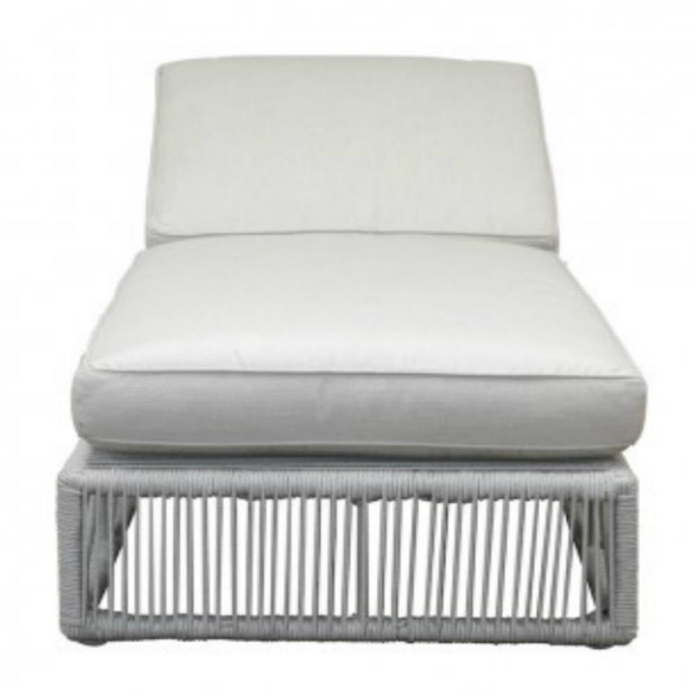 Mateo Coastal Grey Cushion Rope Outdoor Adjustable Chaise Lounge|