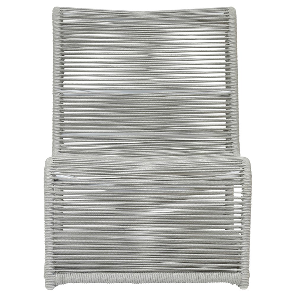 Mateo Coastal Grey Cushion Rope Outdoor Armless Club Chair|