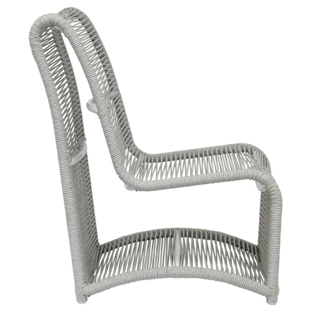 Mateo Coastal Grey Cushion Rope Outdoor Armless Club Chair|