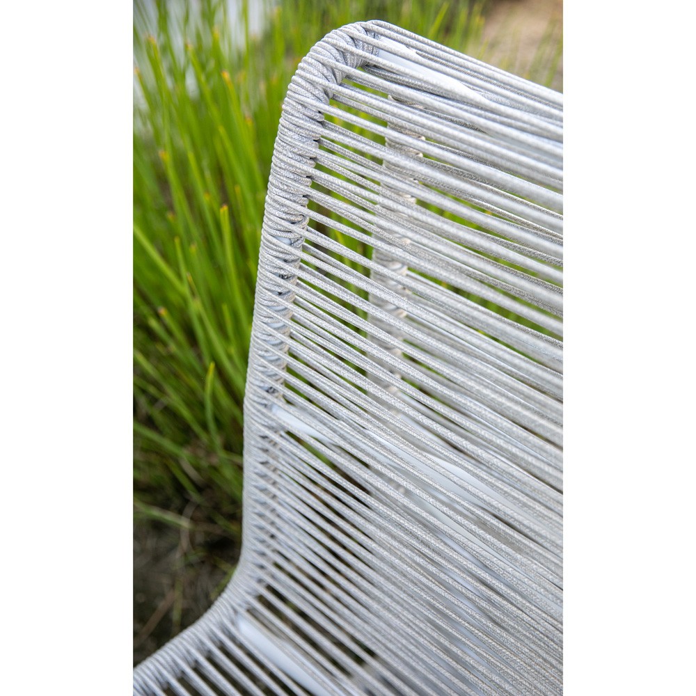 Mateo Coastal Grey Cushion Rope Outdoor Armless Club Chair|